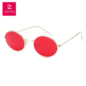 DENISA Brand Vintage Small Oval Sunglasses Women Men Black Glasses Retro Driving Sun Glasses For Men UV400 zonnebril dames G783
