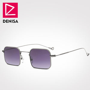 DENISA New Fashion Sunglasses Women Men Metal Frame Rectangle Lens Sun Glasses UV400 Female Male Retro Eyewear G770