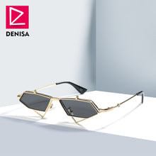 Load image into Gallery viewer, DENISA Famous Luxury Brand Steampunk Sunglasses Men Vintage Irregular Red Lens Sun Glasses Women UV400 gafas de sol mujer G23019