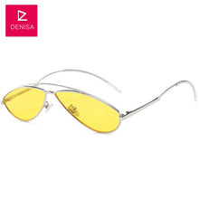 Load image into Gallery viewer, DENISA New Fashion Oval Frog Sunglasses Men Retro Small Pilot Sun Glasses UV400 Unisex Red Yellow Glasses High Quality G31062