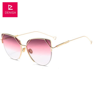 DENISA Vintage Cat Eye Women Sunglasses 2019 New Fashion Women's Driving Glasses Retro Sun Glasses UV400 zonnebril dames FF629/S