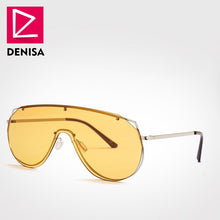 Load image into Gallery viewer, DENISA Retro One Piece Shield Sunglasses Men 2019 Fashion Trendy Rimless Oversized Sun Glasses For Women UV400 zonnebril G22076